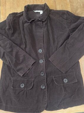 Gold Flava Women's Corduroy Button-Front Blazer Jacket - Dark Brown